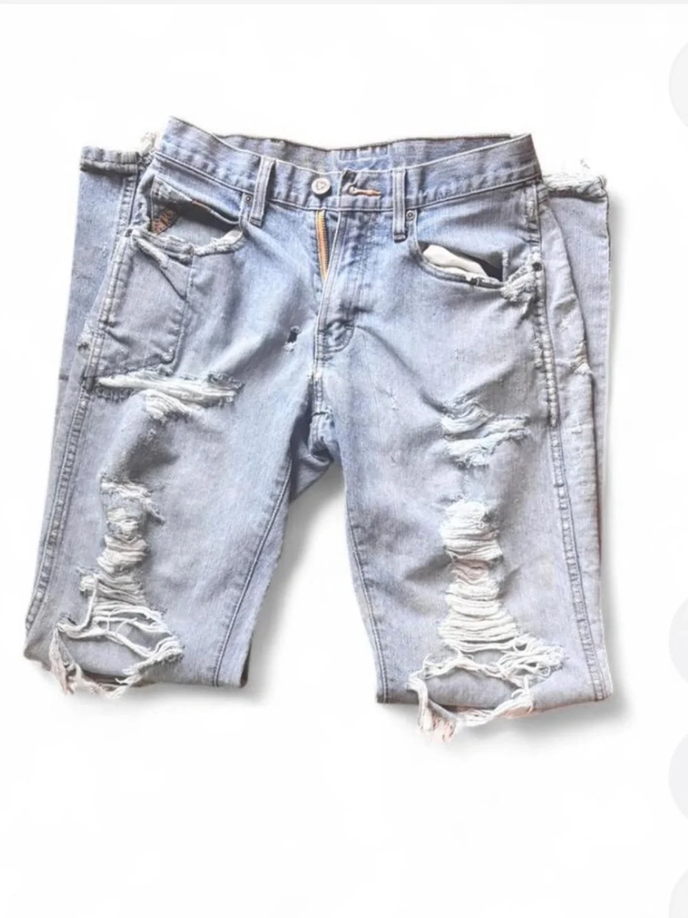 Ariat Light Blue Distressed Men's Denim Shorts